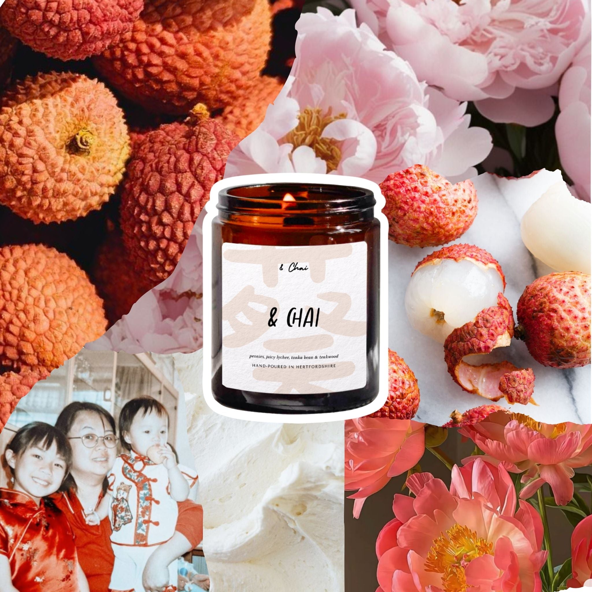 & Chai Soy Candle | Creamy Lychee Peony Scent