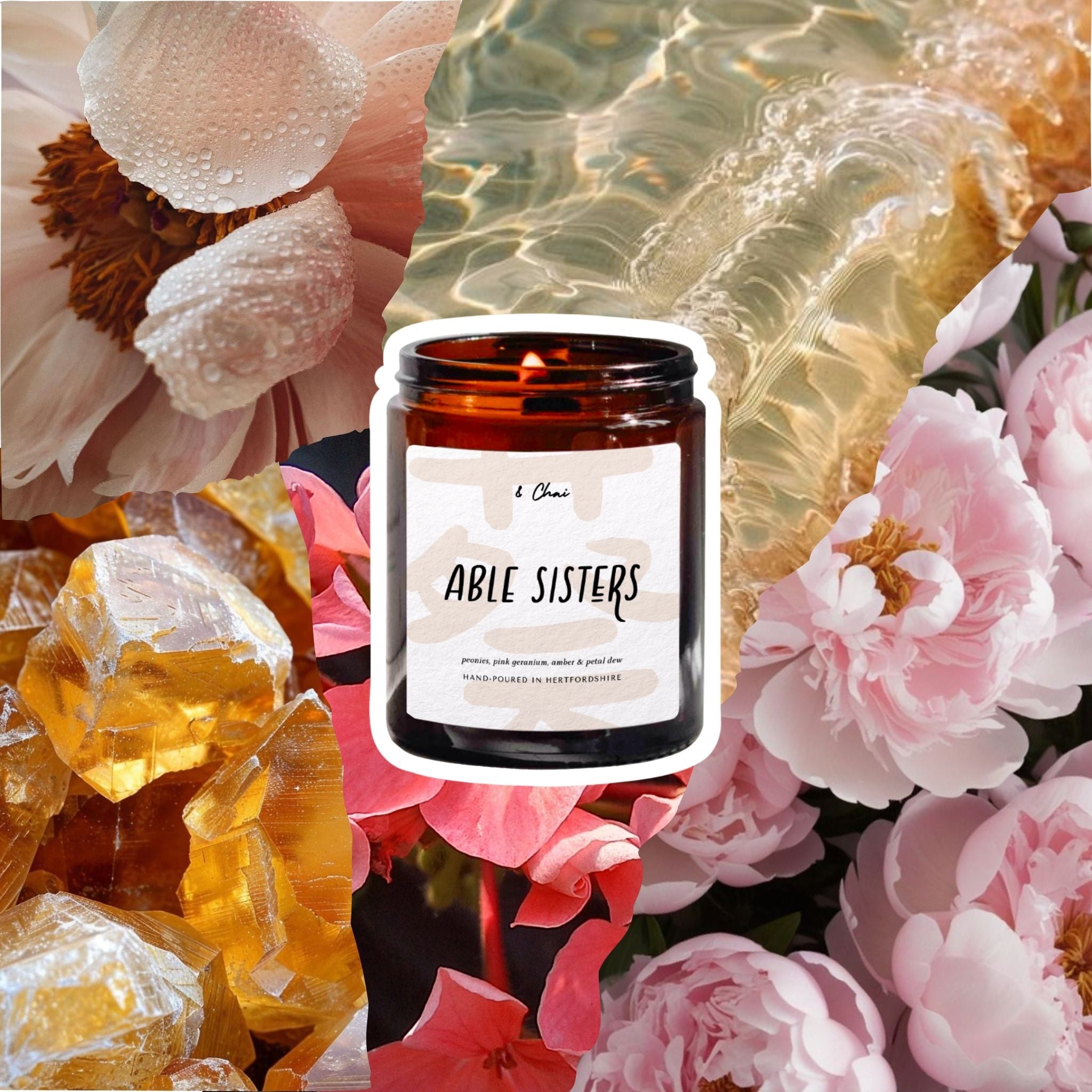 Able Sisters Soy Candle | Light Floral Peony Scent