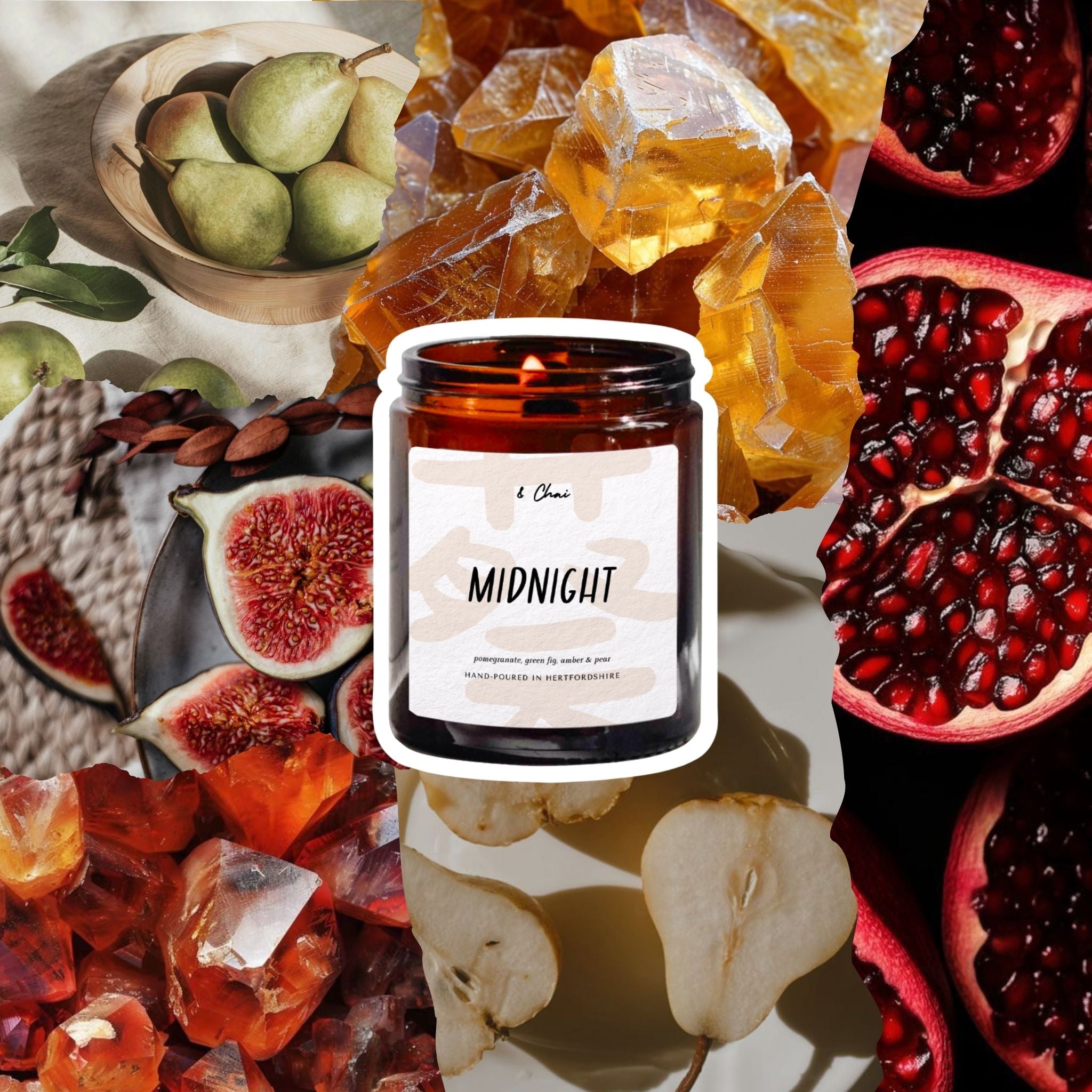 Midnight Soy Candle | Pomegranate & Fig Fruity Scent