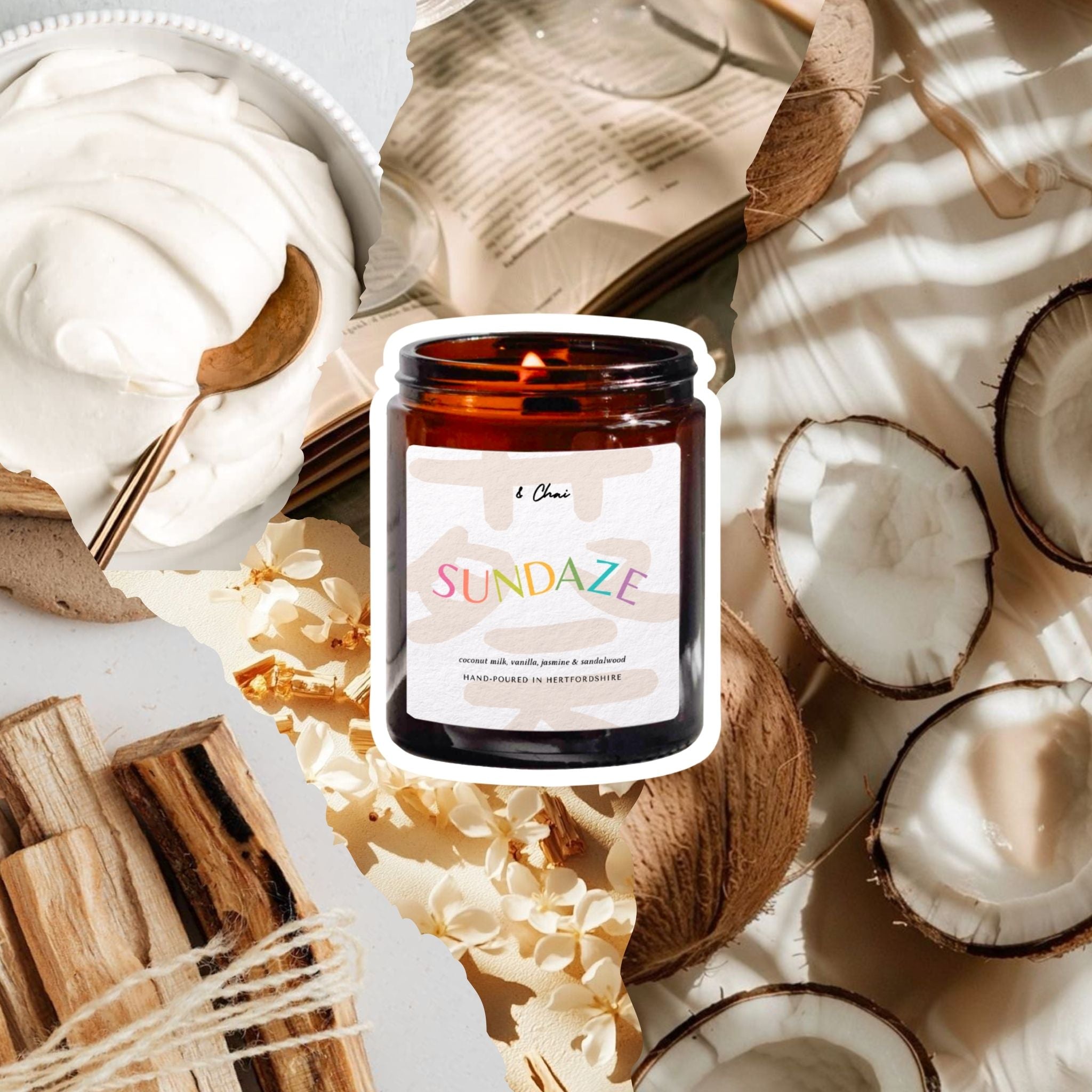Sundaze Soy Candle | Creamy Coconut & Sandalwood Scent